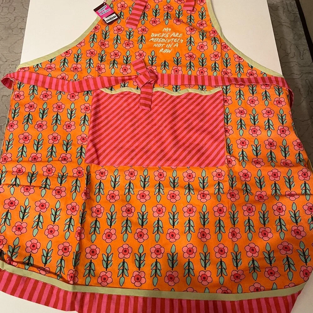 My Ducks Are Definitely Not‎ in a Row Colorful Kitchen Apron NWT Cotton (x)